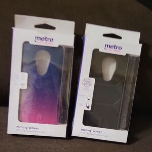 (2) Metro Moto G7 Power Gradient and Black Phone Cases By Metr By T Mobile